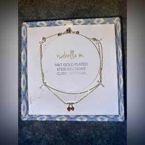 BNIB Isabella M Sterling Silver Gold Plated “Cross” Adjustable Bracelet